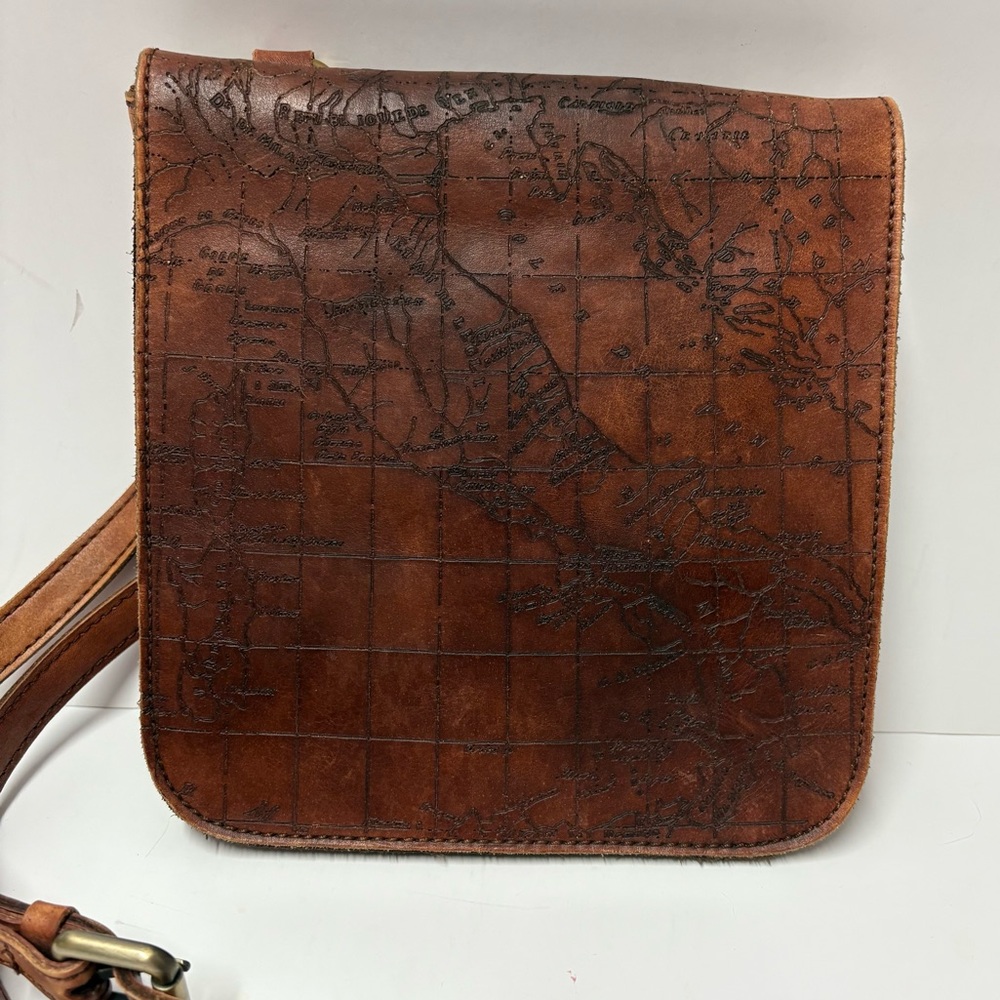 Patricia Nash Leather Map Granada Crossbody Purse